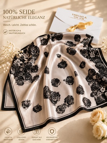 Eleganter seidenschal floral - floral, |